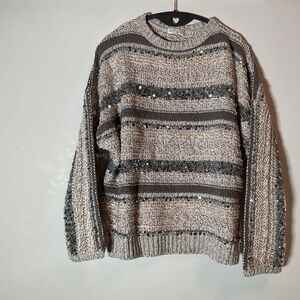 Brunello Cucinelli  woven sweater with pailletts, size small